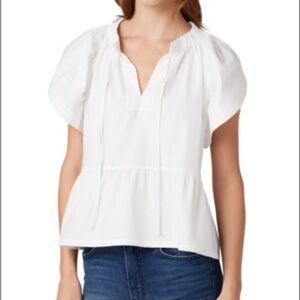 Joe’s Jeans Adelyn Poplin Flutter Sleeve White Top-NWT Size XS